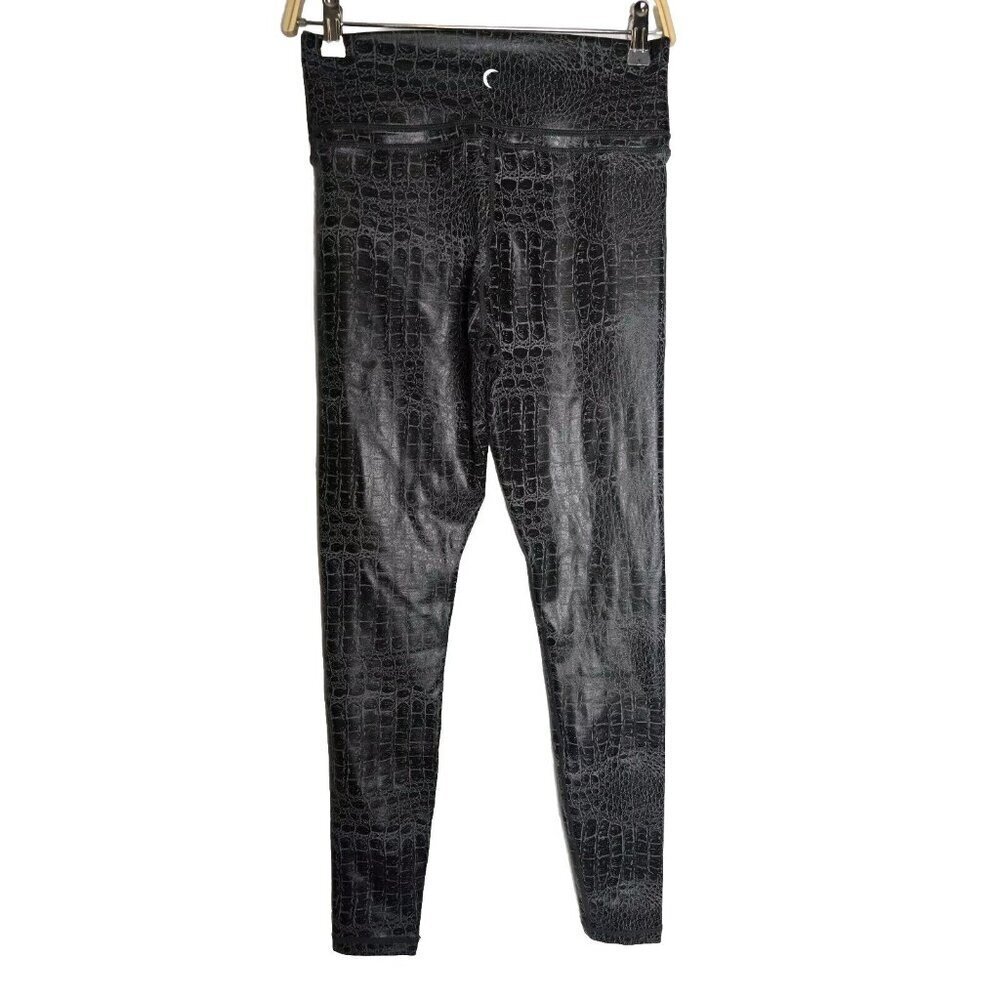 Zyia Active - Gray Armor Faux Leather Croc Light n Tight Leggings Size 8-10